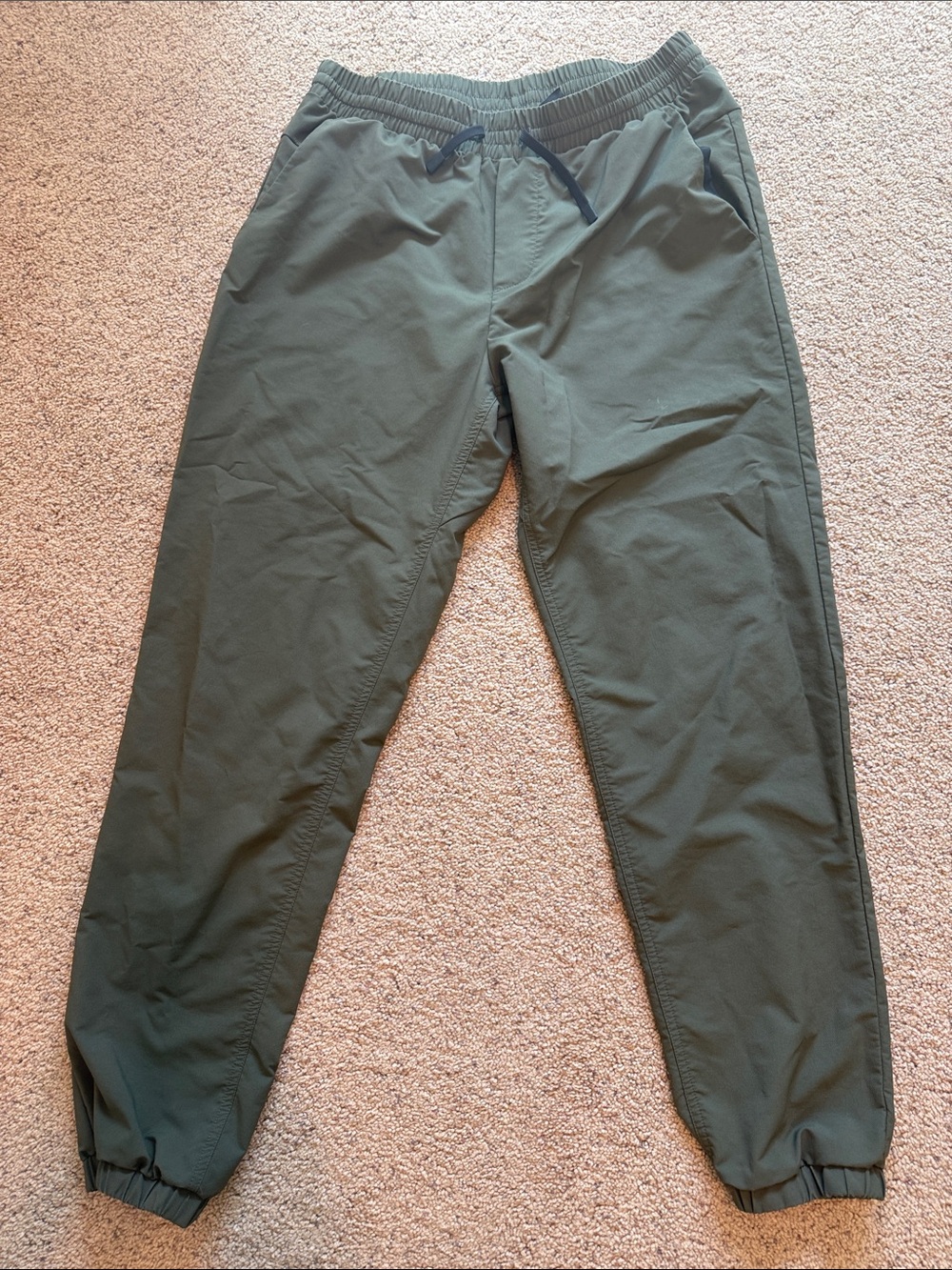 Zella Men's Olive Jogger Pants - Dark Green with Drawstring